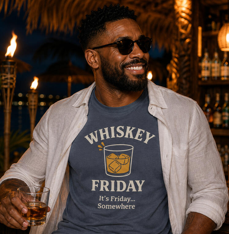 Whiskey Friday Rocks T-shirt It's Friday Somewhere